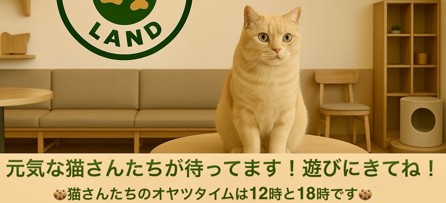 元気な猫さんたちが待ってます　遊びにきてね　猫さんたちのおやつタイムは12時と18時です